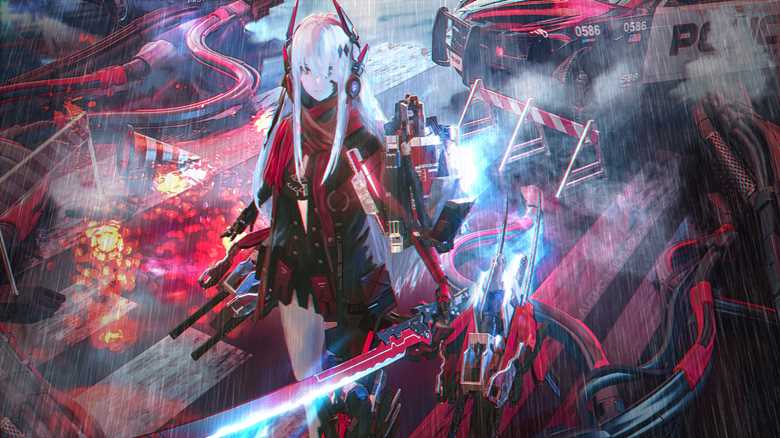 Punishing: Gray Raven, Crimson Abyss, Lucia, space, young girl, scenery, mecha girl, science fiction, Punishing: Gray Raven Fanart