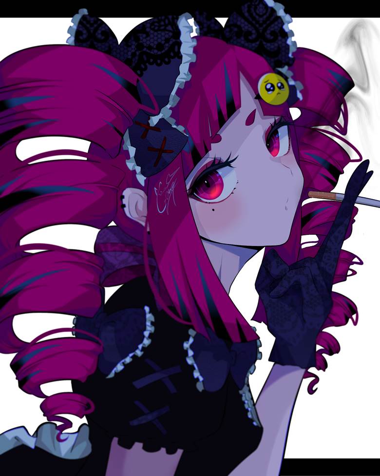 smoking, cool, 蝴蝶结, 洛丽塔, 原创, 原创, 女孩子, 哥特萝莉