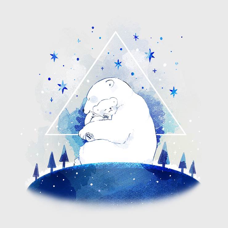 好多可爱的小北极熊哦，Pixiv人气插画师sassa-ID:20070052