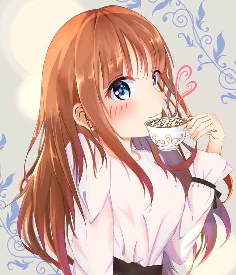 新プロフィール画像|もかえりな的喝咖啡的少女插画图片