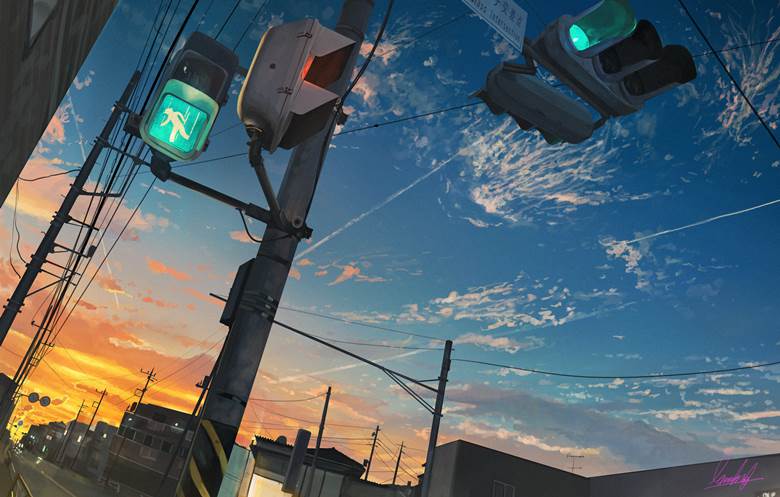 original, illustration, scenery, background, sky, sunset, scenery 10000+ bookmarks