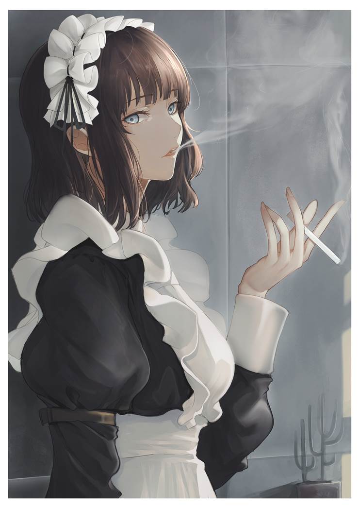 原创, 女孩子, 香烟, tobacco smoke, 女仆, 原创5000users加入书籤