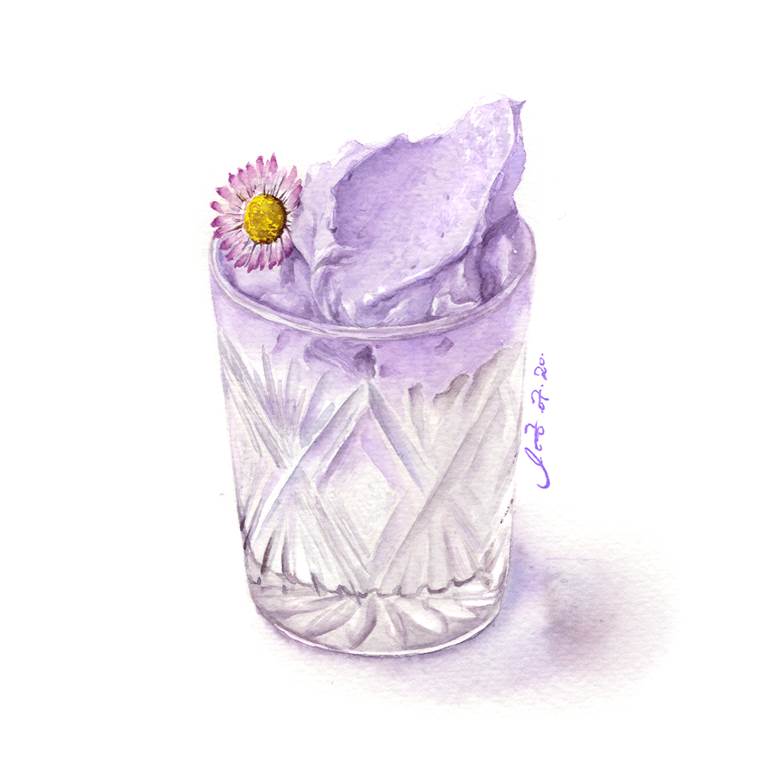 紫いもラテ|LisaZhou_Art的pixiv水彩画插画图片