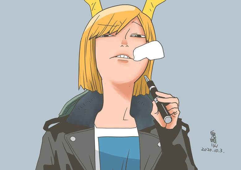 东方, 东方Project, 吉吊八千慧, girl smoking, 香烟, tobacco