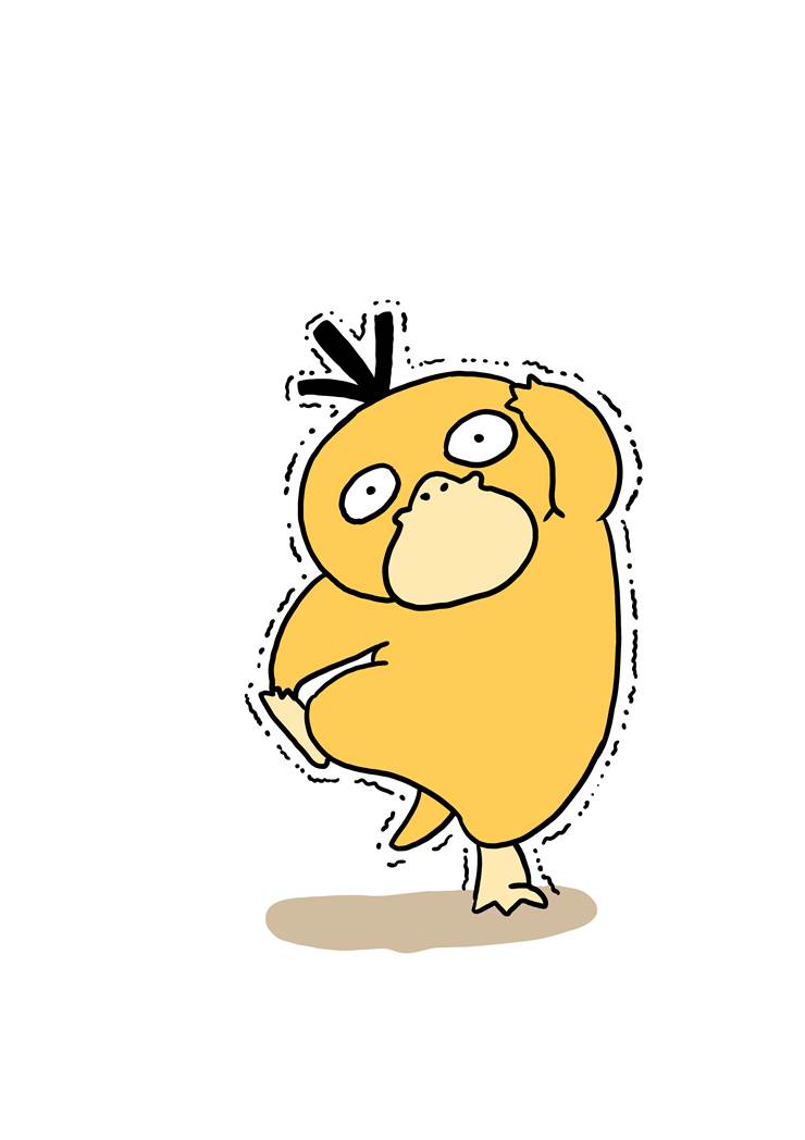 关都#54鸭宝可梦，可达鸭(コダック)插画图片