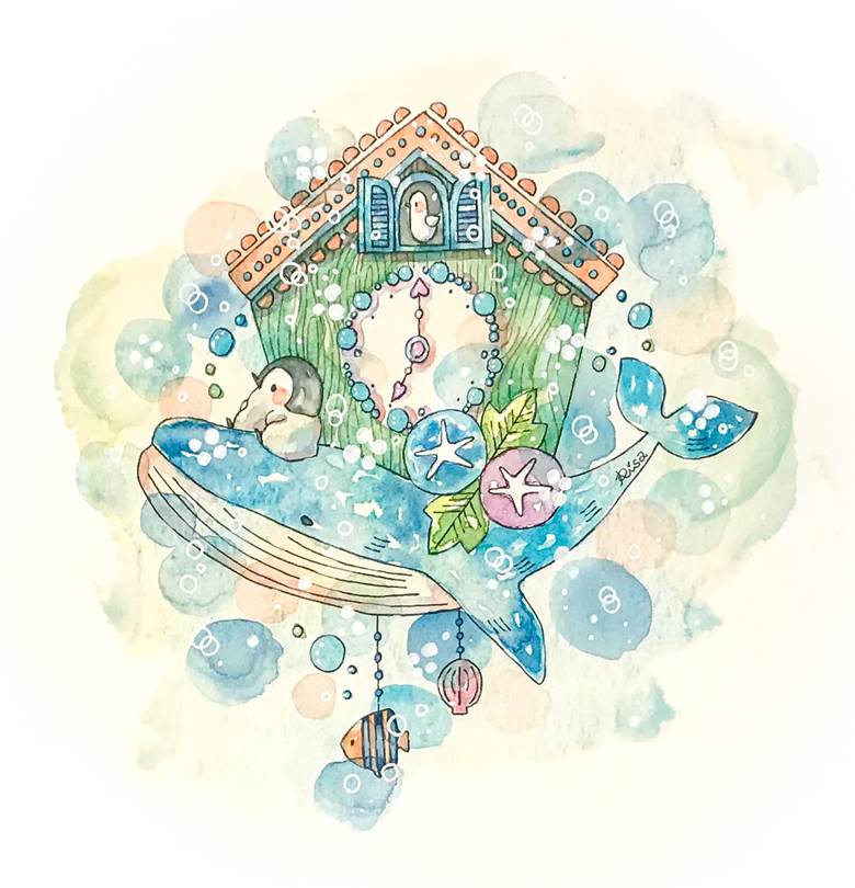 21年7月カレンダーイラスト 高井りさ的pixiv水彩画插画图片 Bobopic
