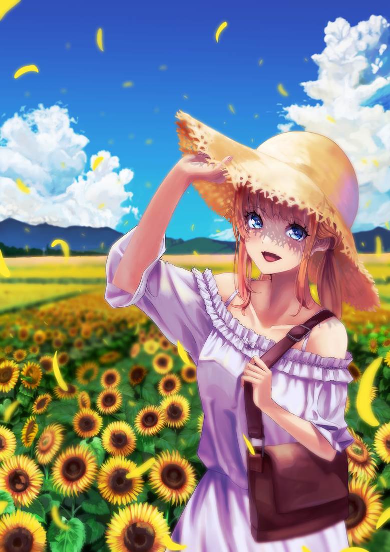 清夏|62KI的草帽少女插画图片