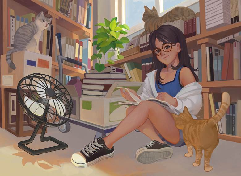 女孩子, sketch, 练习, taiwan, cat, bookshop, trip