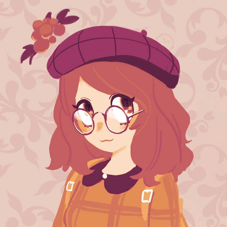 秋|ゼットシー的圆形眼镜少女插画图片
