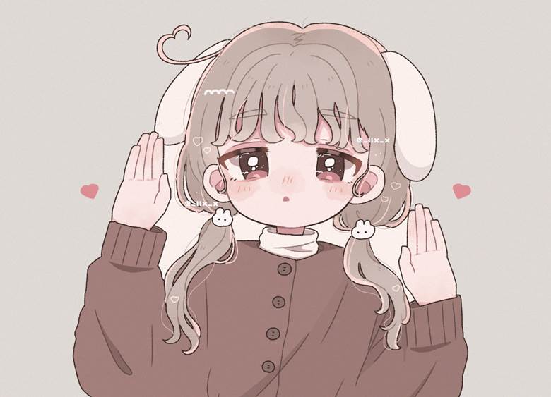 original, girl, creation, rabbit, rabbit ears, rabbit-ears pose, bunny ears, fluffy
