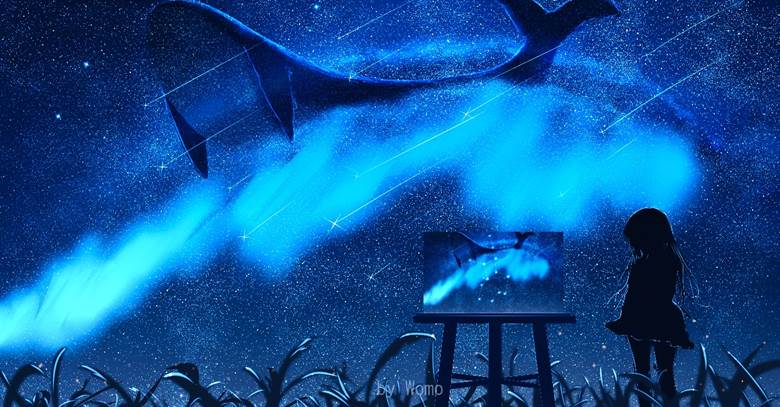来自宇宙的鲸|Womo的pixiv风景插画图片
