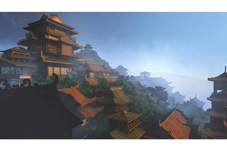 古楼日出|海洋固体废物的pixiv风景壁纸插画图片