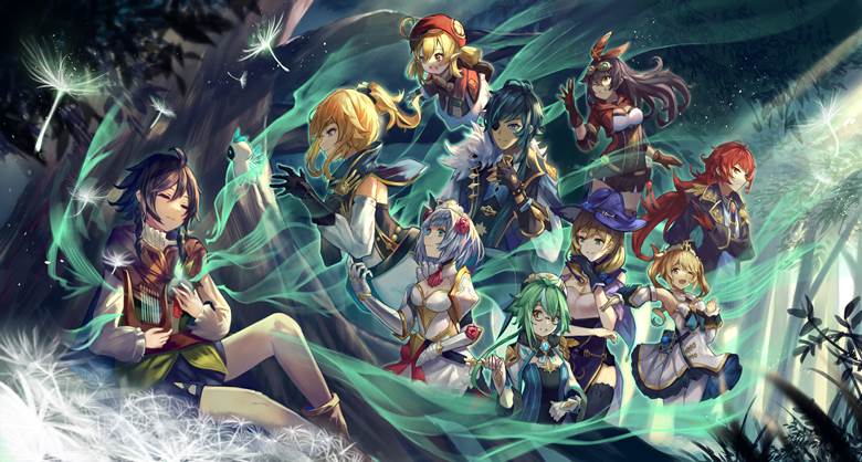 Genshin Impact, 芭芭拉（原神）, Klee, Barbara, Jin, Noelle, 诺艾尔（原神）, 白裤袜