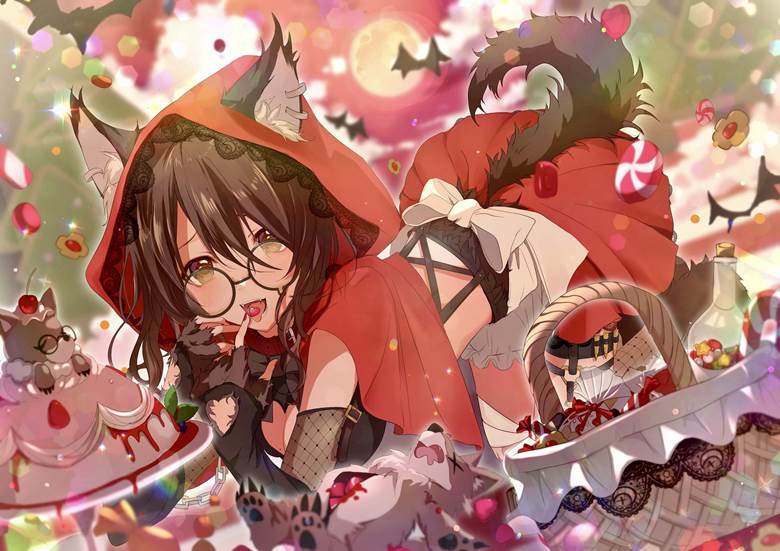 halloween, akazukin, sweet, fox ears