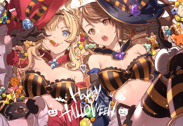 碧蓝幻想, Zeta (Granblue), Beatrix (Granblue), 万圣节, Granblue Fantasy 1000+ bookmarks, witch
