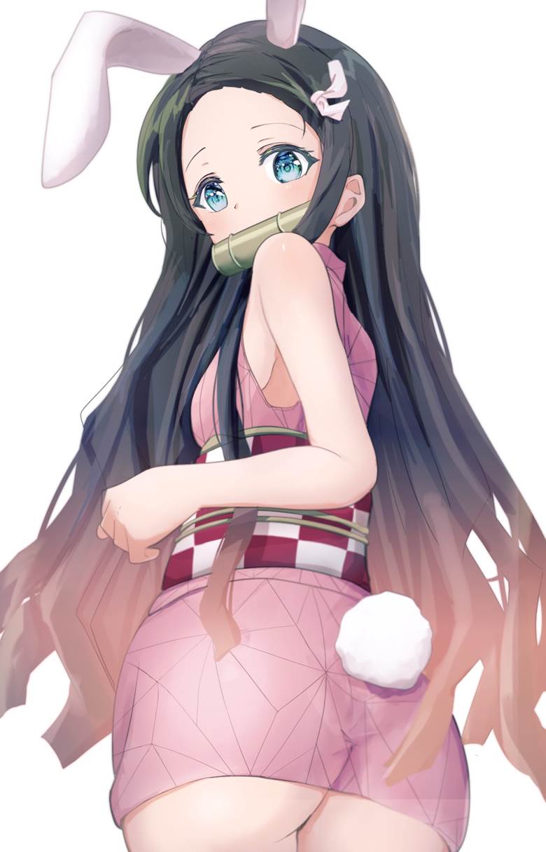 Demon Slayer: Kimetsu no Yaiba, Nezuko Kamado, Nezuko, bunny ears, Demon Slayer: Kimetsu no Yaiba 1000+ bookmarks, heavenly ass