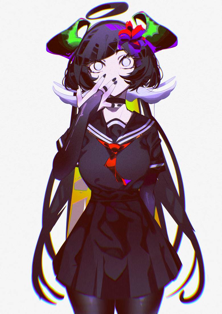 黑色水手服, horned girl