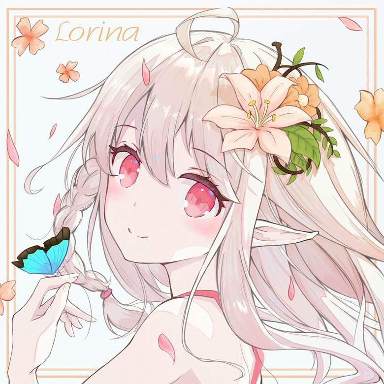 Lorina|黑冰深白的红眼睛美少女插画图片