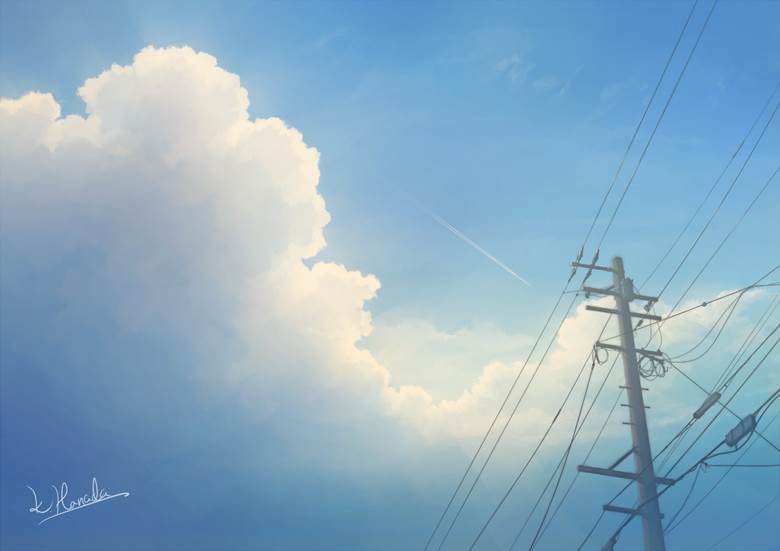 原创, sky, 风景, 蓝天, 积雨云, utility poles