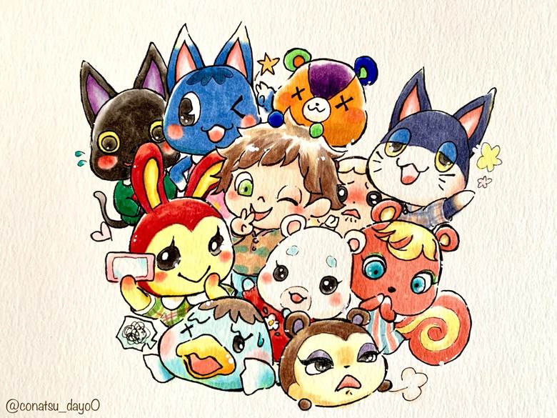 copic, analog illustration, Animal Crossing: New Horizons, Animal Crossing: New Horizons