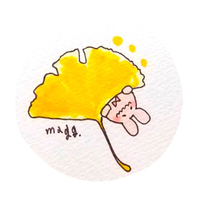 原创, 插画, 兔子, 手绘, flower, copic马克笔, flower language, ginkgo biloba