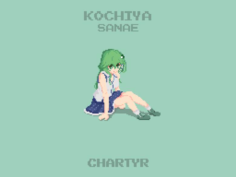 pixel art, 点阵图, 东方Project, 东方, 东风谷早苗, 早苗乳业