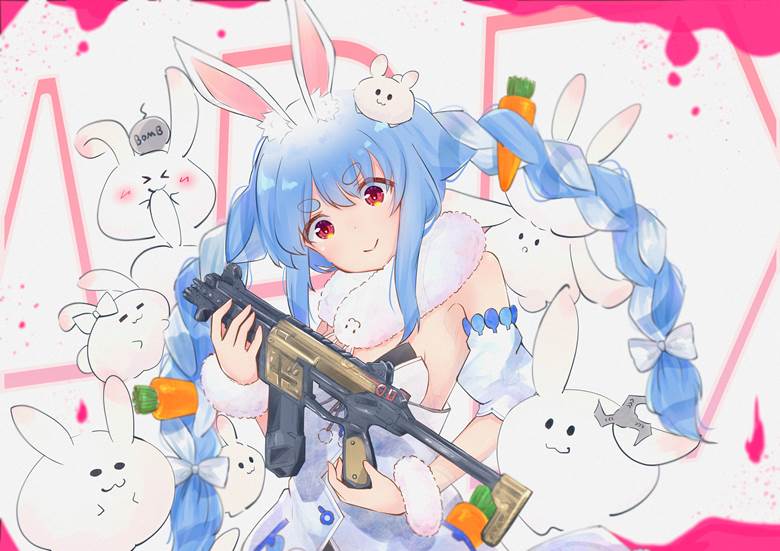 Usada Pekora, 佩克拉, Pekora Usada fanart, 兔子, Hololive, 虚拟youtuber