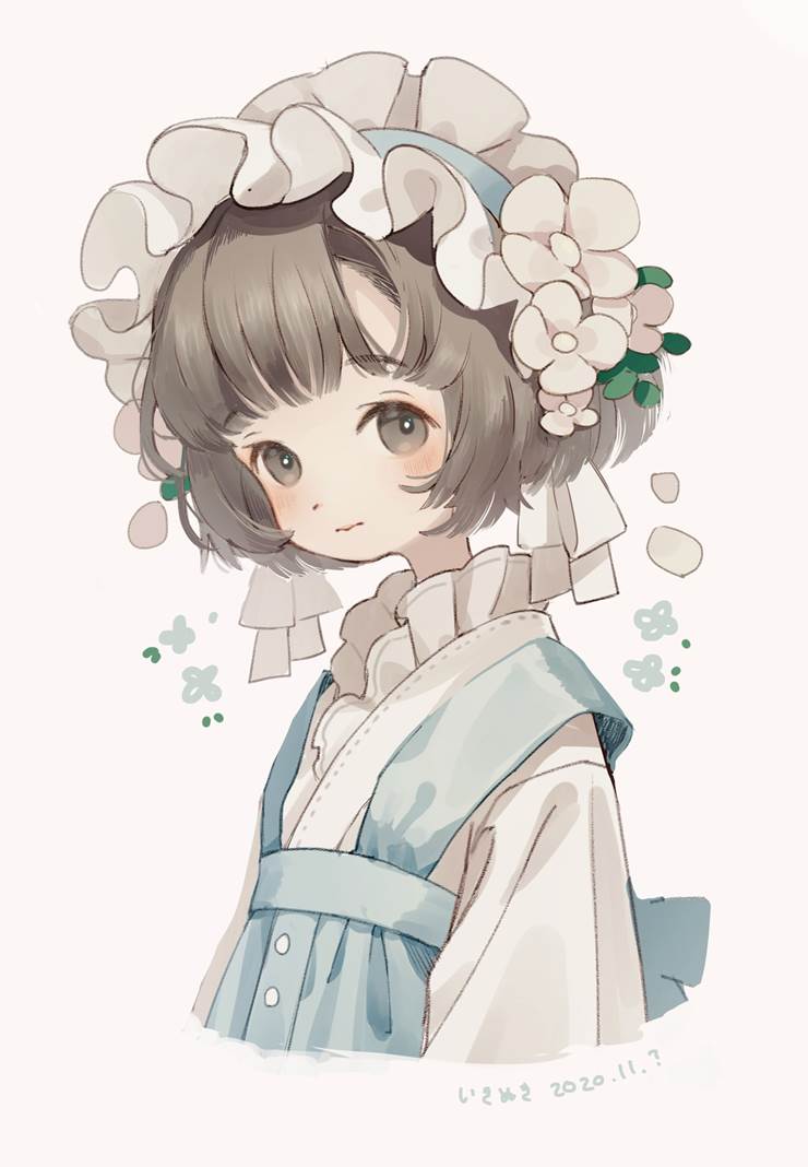 女孩子, 原创1000users加入书籤, 和风, headdress, brown haired bob