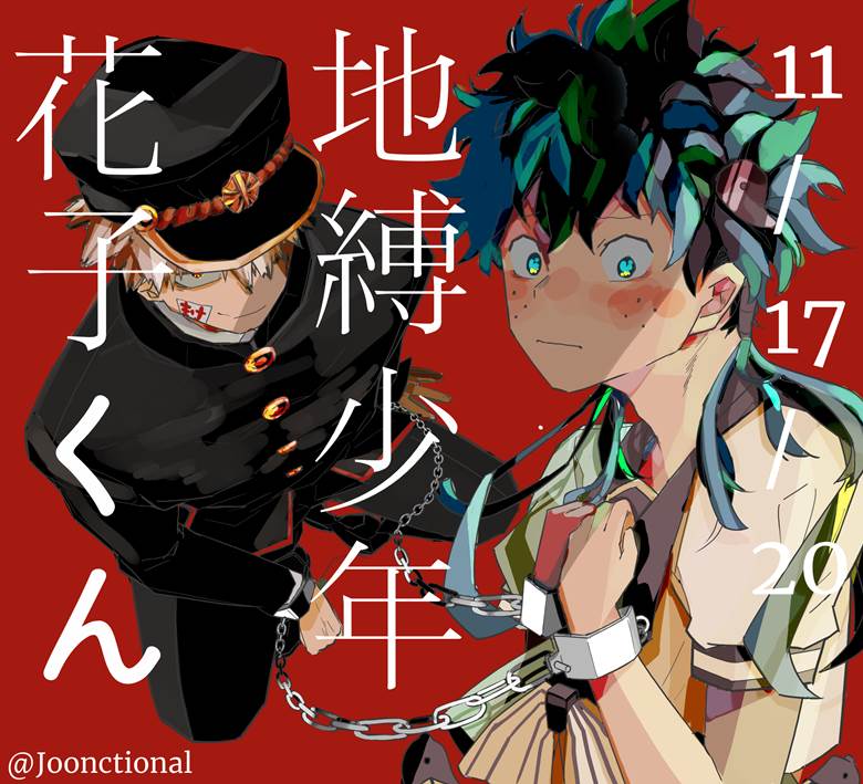 My Hero Academia, Izuku Midoriya, Bakugo/Deku, Toilet-bound Hanako-kun, fanart, Katsuki Bakugo