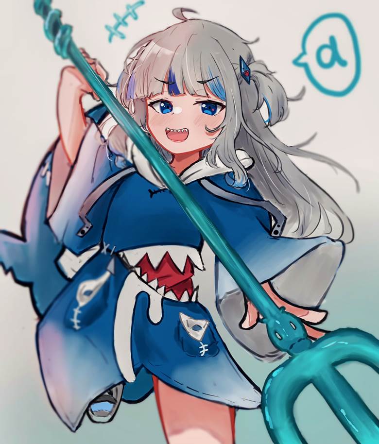 streaked hair, Same-chan, shark, Hololive EN, Gawr Gura, Hololive, virtual YouTuber