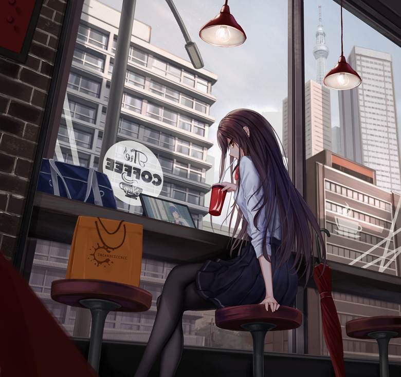 Cafe|Yuzuriha的咖啡店pixiv插画图片