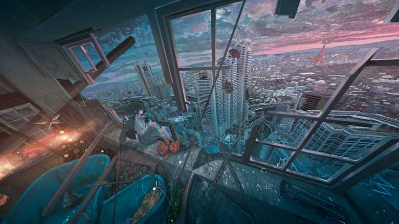 原创, 风景, 插画, background, 女孩子, 异世界, 风景10000收藏