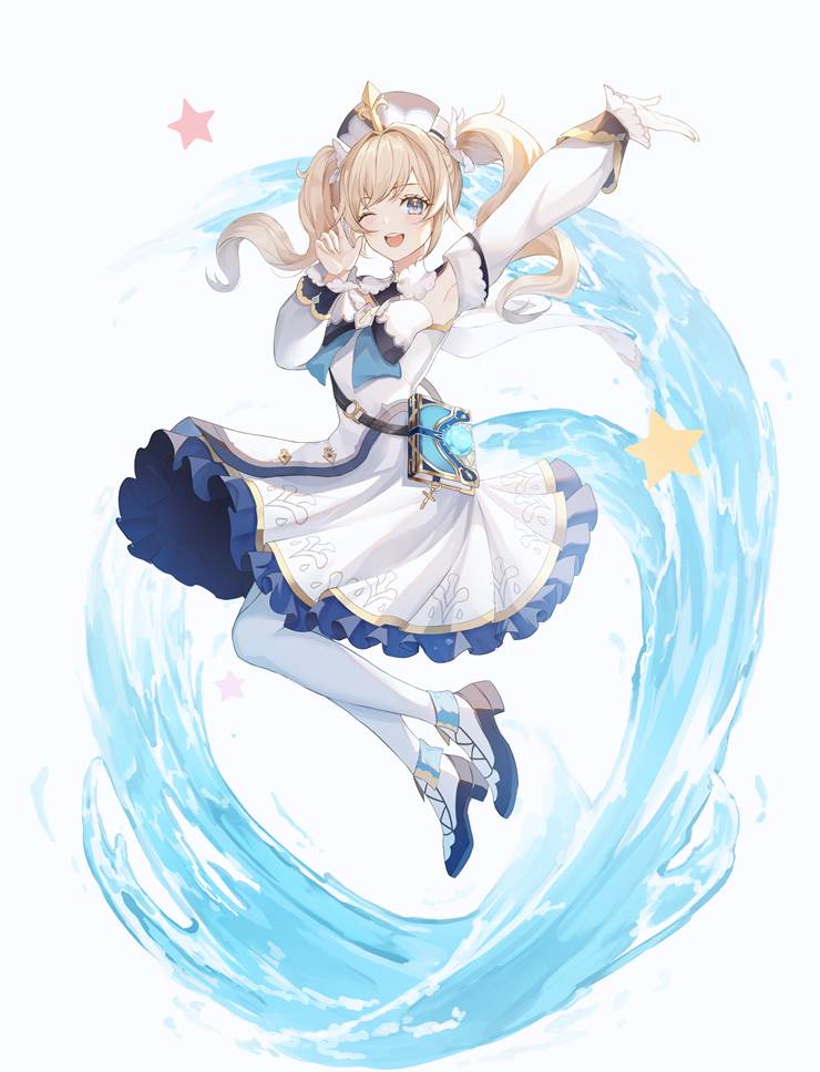 芭芭拉（原神）, Genshin Impact, 提起裙摆, 抛媚眼