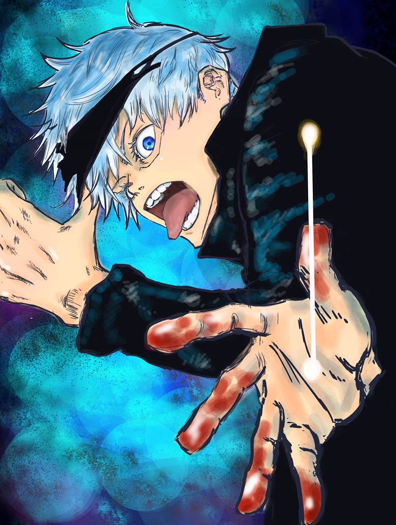 五条悟紫阳花フフリ的咒术回战插画图片