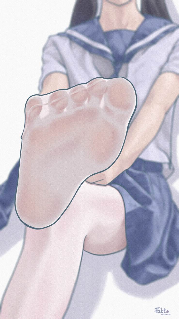 腿, leg, 脚底, 脚指, sole, foot sole, White silk pantyhose, 着袜足底