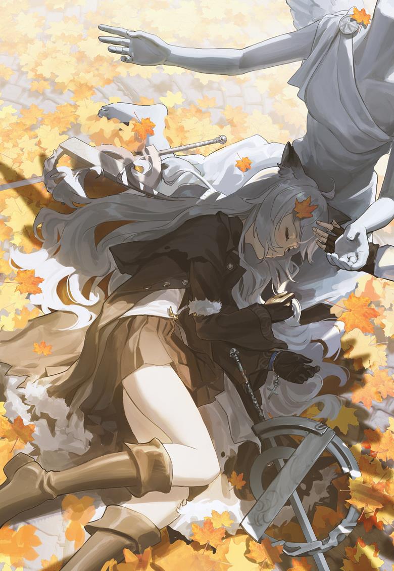 明日方舟, Arknights, 拉普兰德(明日方舟), autumn leaves, 明日方舟1000收藏