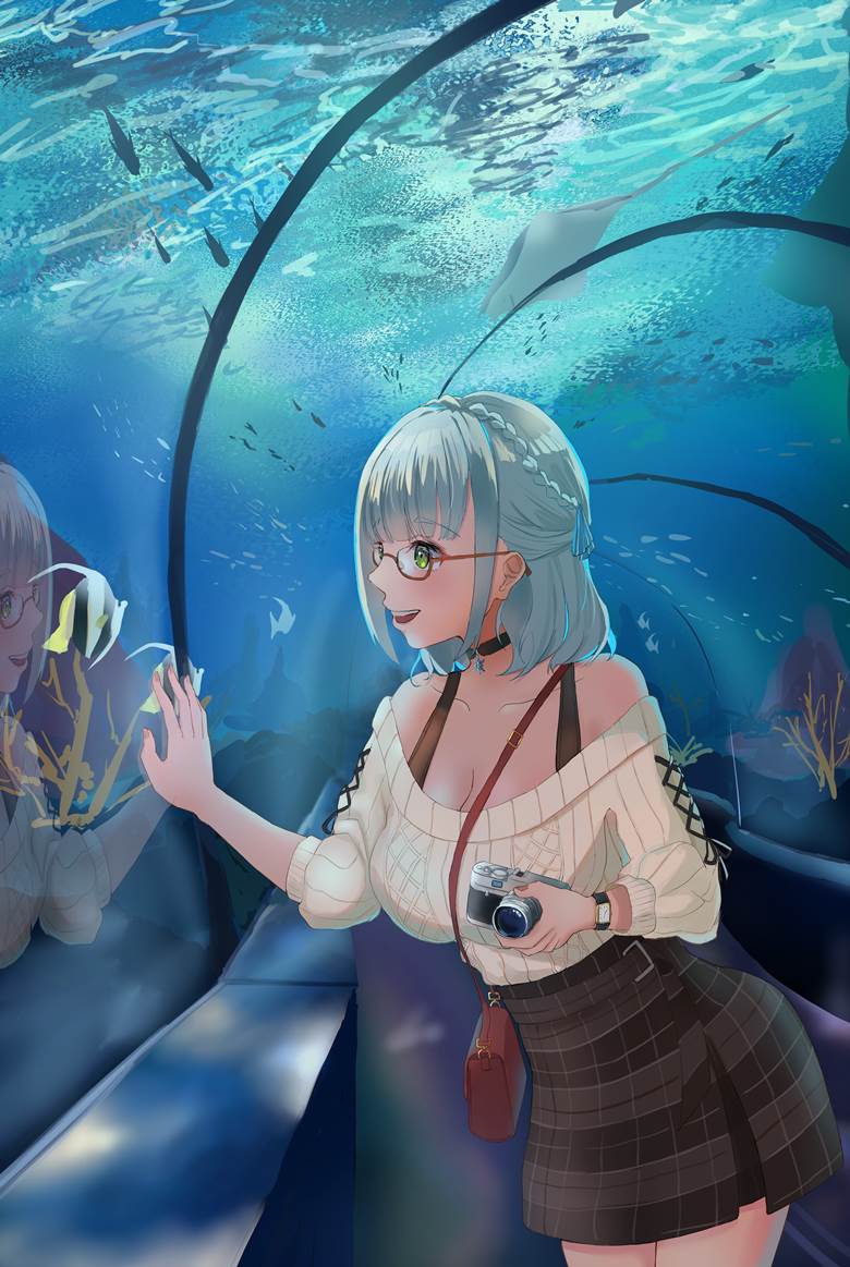 私服団长|Kasa(かさ)的水族馆插画图片