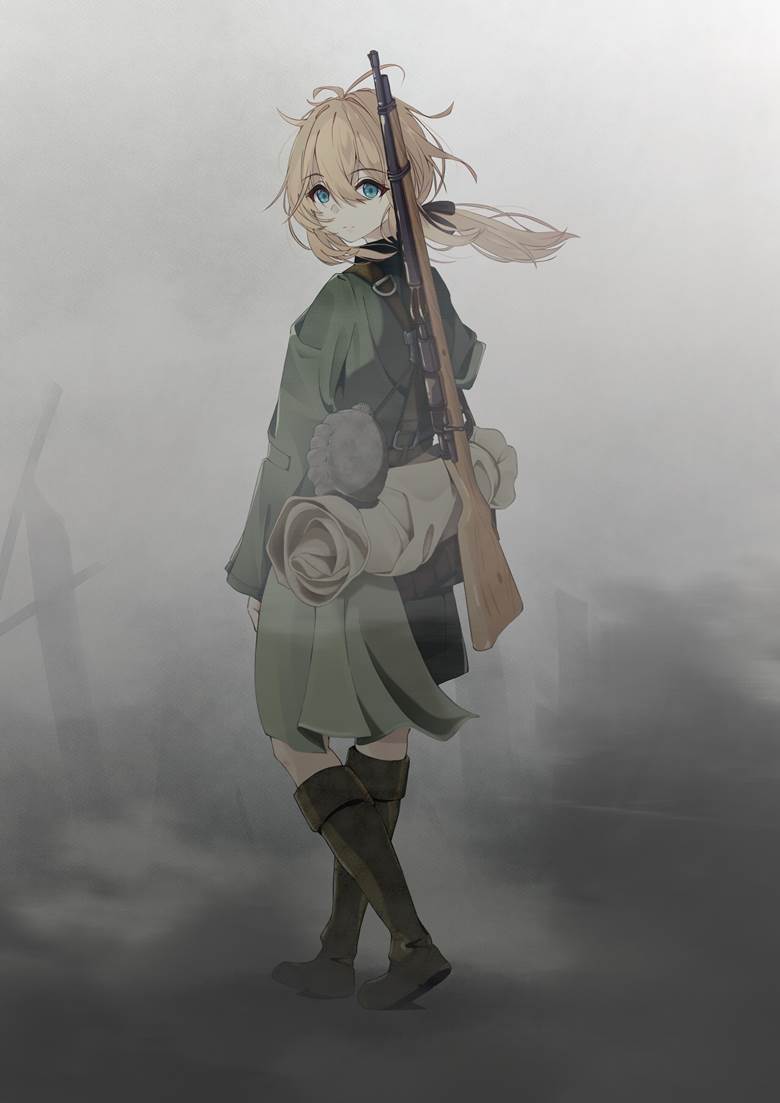 紫罗兰永恒花园, 京阿尼, rifle, 插画, 薇尔莉特·伊芙加登