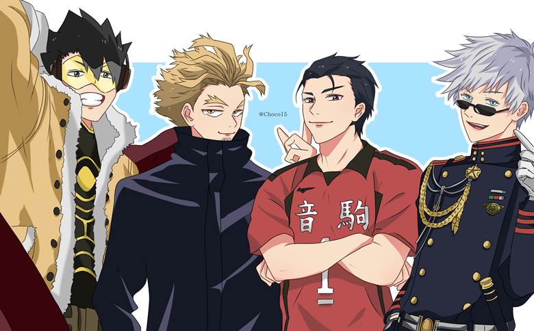 Jujutsu Kaisen, 我的英雄学院, haikyuu, 黑尾铁朗, Guren Ichinose, Satoru Gojo