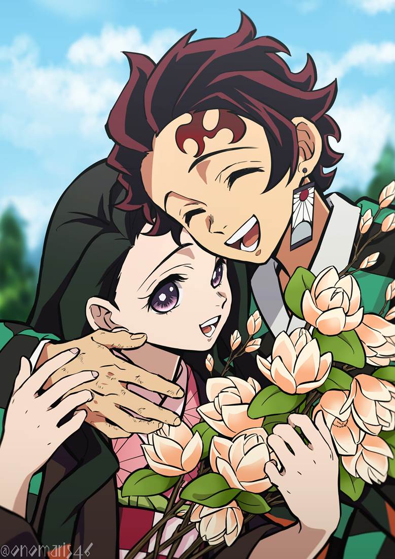Demon Slayer: Kimetsu no Yaiba, Kamado brothers, anime, looks official, Nezuko Kamado, Tanjirou Kamado, Demon Slayer: Kimetsu no Yaiba 1000+ bookmarks