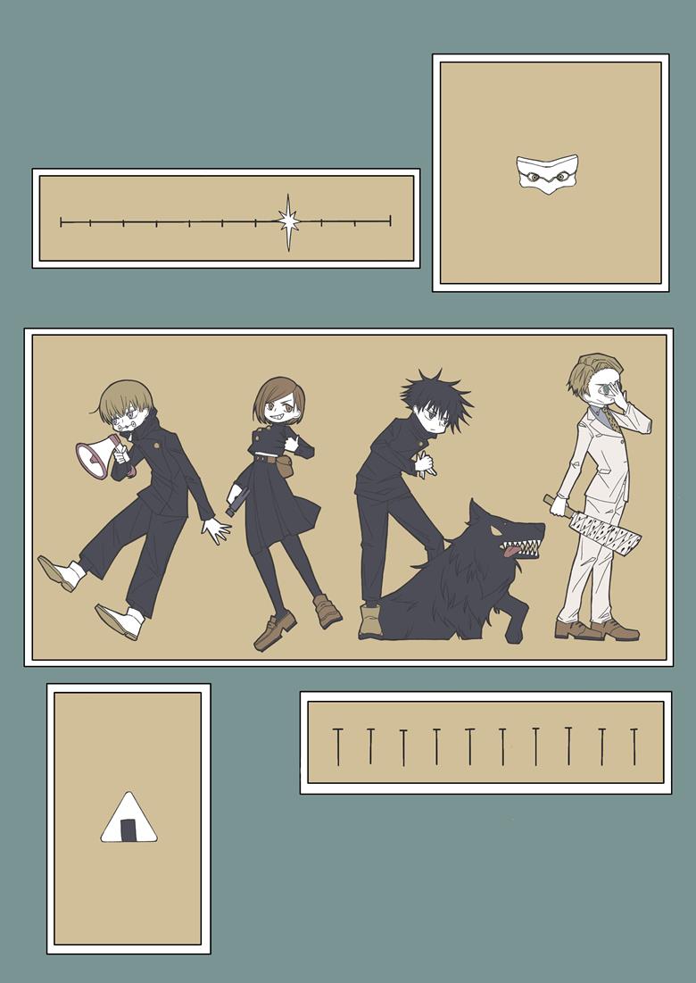 七海海, 伏黑惠, Kento Nanami, 狗卷棘, Nobara Kugisaki, Jujutsu Kaisen, 咒术回战500收藏