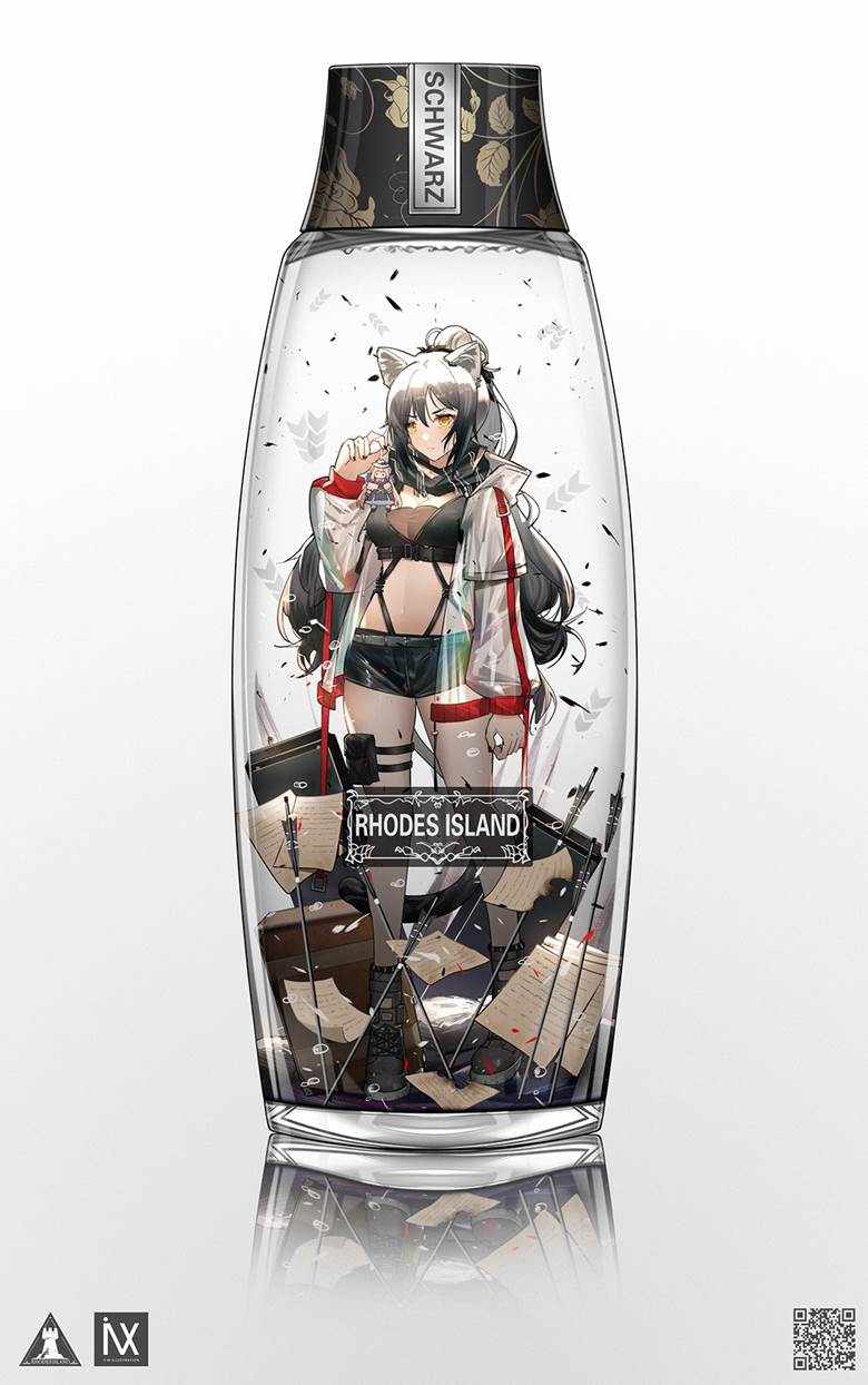 女孩子, Arknights, 明日方舟, black, 黑（明日方舟）, 明日方舟1000收藏, 玻璃之中