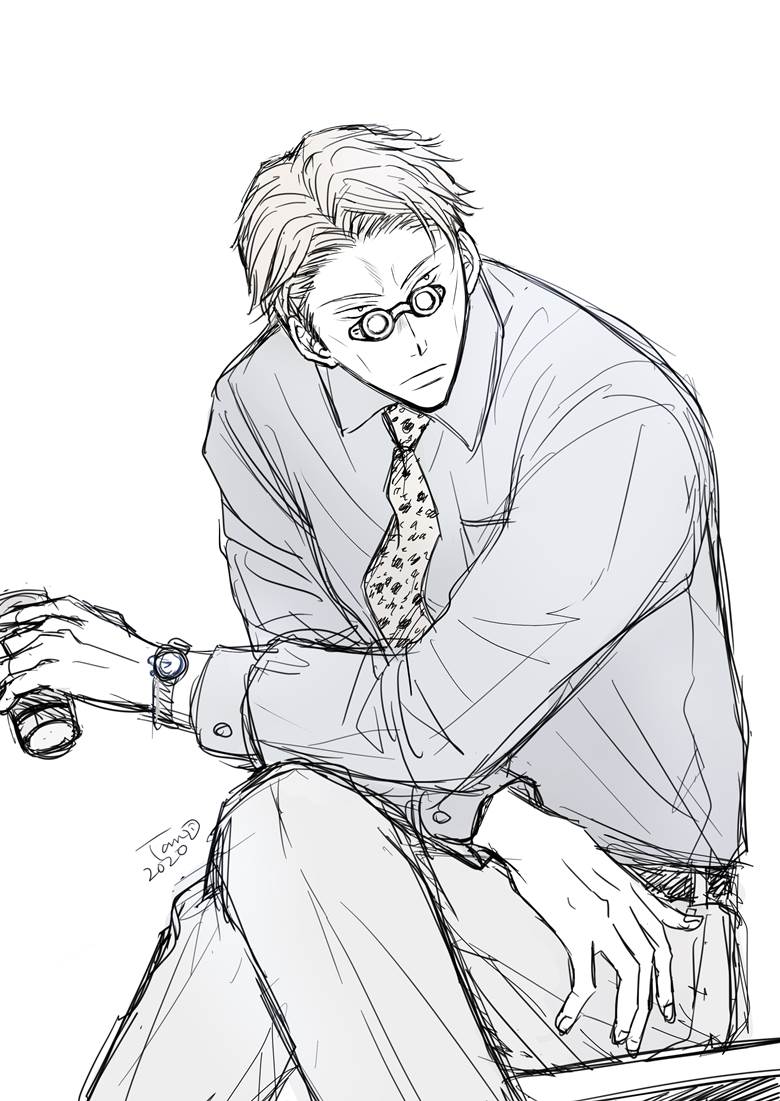 Kento Nanami, Jujutsu Kaisen, 七海海, 涂鸦, 西装, 插画