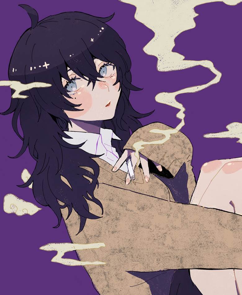 女孩子, 原创, 原创, Wolf cut, 香烟