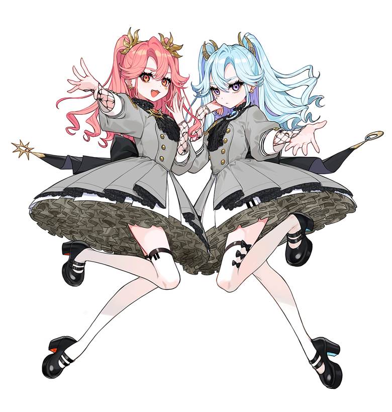 原创, 商业绘图, 连衣裙, 玛丽珍鞋, 原创3000收藏, 穿洞, 双胞胎