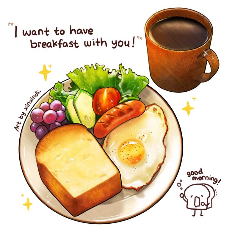 早餐必备的荷包蛋插画图片