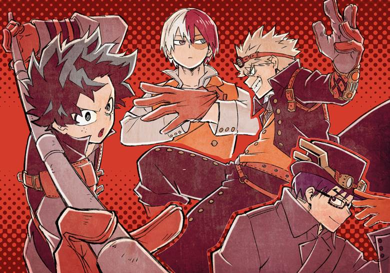 My Hero Academia, My Hero Academia, My Hero Academia, Izuku Midoriya, Katsuki Bakugo, Shoto Todoroki, Tenya Iida, cyberpunk, My Hero Academia 500+ bookmarks