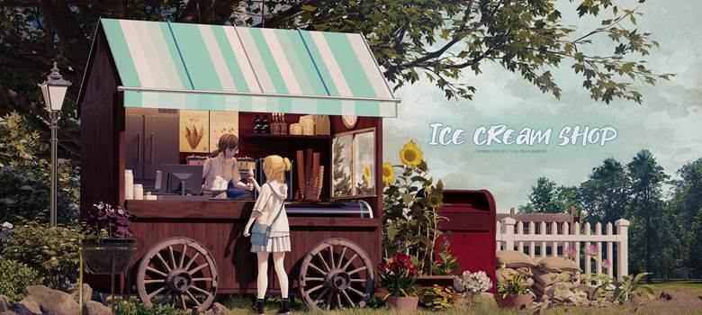 Ice Cream Shop|CO2的公园插画图片