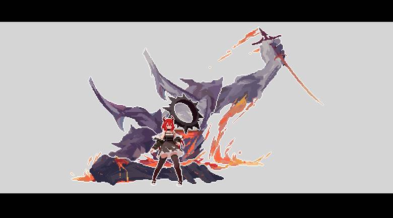 Surtr, Arknights, Arknights, pixel art, Surtr (Arknights)