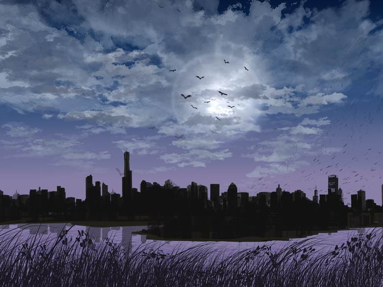 夜の街|No-L的Pixiv风景壁纸插画图片